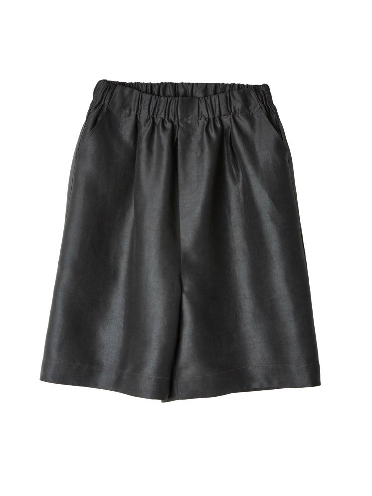 Elastic Waist Gambiered Guangdong (Xiangyunsha) Silk Shorts - ERIMI StudioElastic Waist Gambiered Guangdong (Xiangyunsha) Silk ShortsShortsERIMI Studio