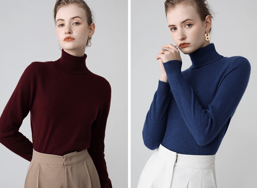 Fitted Turtleneck Cashmere & Wool Blend Sweater - ERIMI StudioFitted Turtleneck Cashmere & Wool Blend SweaterSweaterERIMI Studio
