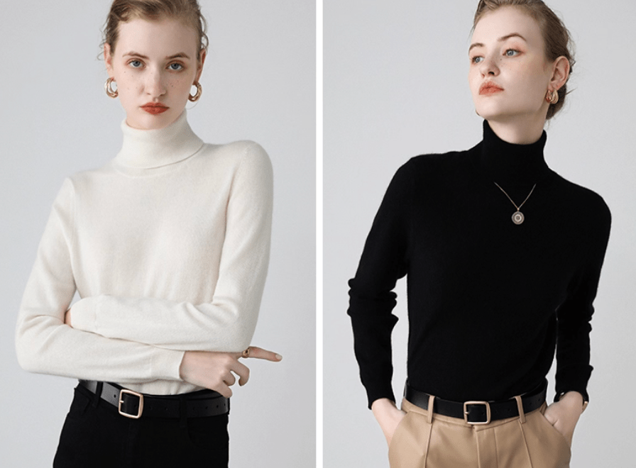 Fitted Turtleneck Cashmere & Wool Blend Sweater - ERIMI StudioFitted Turtleneck Cashmere & Wool Blend SweaterSweaterERIMI Studio