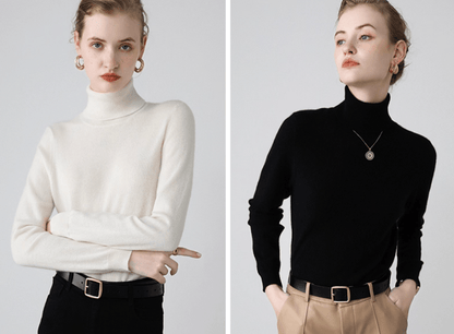 Fitted Turtleneck Cashmere & Wool Blend Sweater - ERIMI StudioFitted Turtleneck Cashmere & Wool Blend SweaterSweaterERIMI Studio