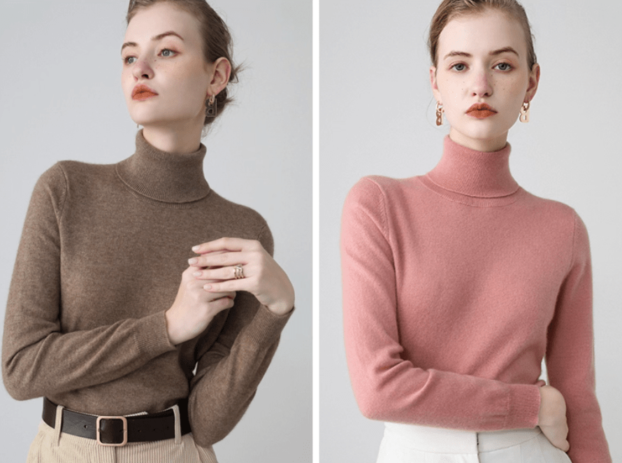 Fitted Turtleneck Cashmere & Wool Blend Sweater - ERIMI StudioFitted Turtleneck Cashmere & Wool Blend SweaterSweaterERIMI Studio