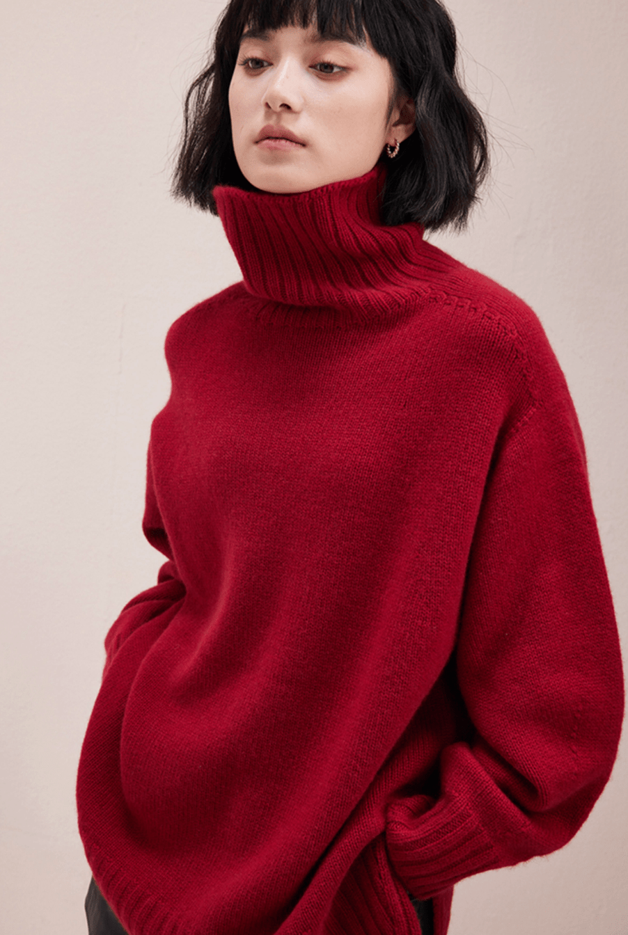 Oversized Turtleneck Cashmere Sweater - ERIMI StudioOversized Turtleneck Cashmere SweaterERIMI Studio