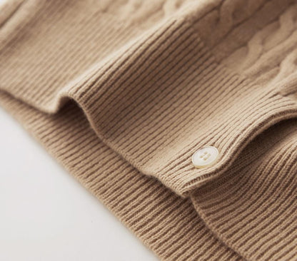 Ultrafine Merino Wool Cable Knit Cardigan - ERIMI StudioUltrafine Merino Wool Cable Knit CardiganCardiganERIMI Studio