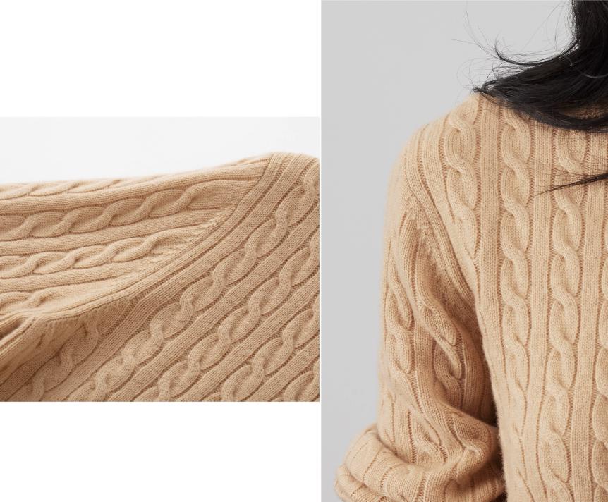 Ultrafine Merino Wool Cable Knit Cardigan - ERIMI StudioUltrafine Merino Wool Cable Knit CardiganCardiganERIMI Studio