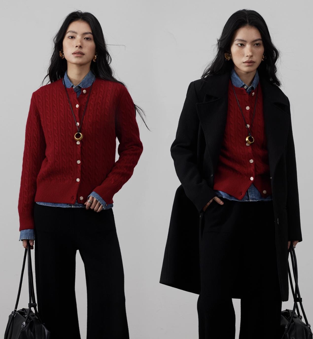 Ultrafine Merino Wool Cable Knit Cardigan - ERIMI StudioUltrafine Merino Wool Cable Knit CardiganCardiganERIMI Studio